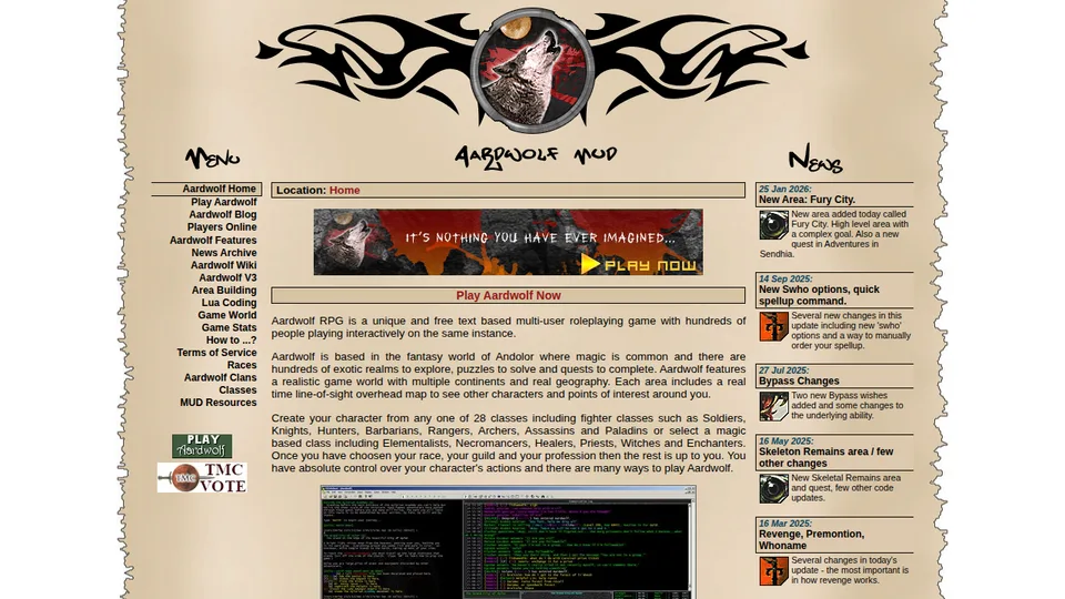 Aardwolf home page