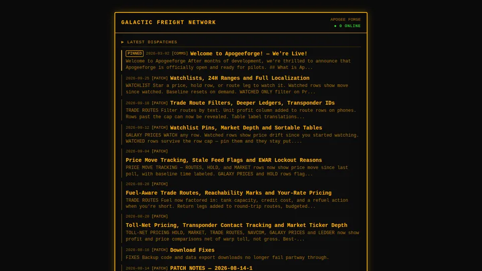 Apogee Forge home page