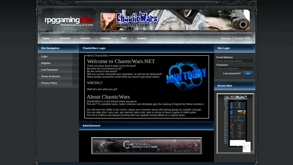 ChaoticWars home page