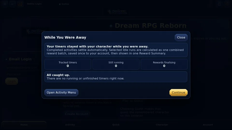Dream RPG Reborn home page