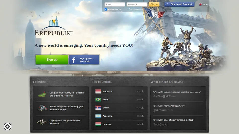 eRepublik home page