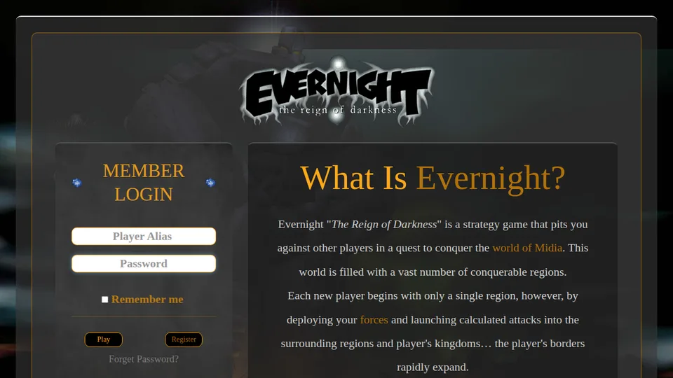Evernight home page