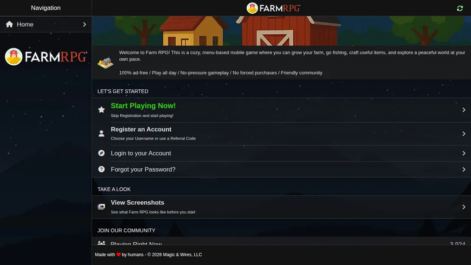 Farm RPG home page