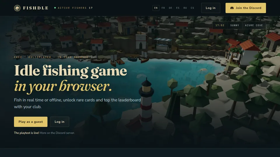 Fishdle home page