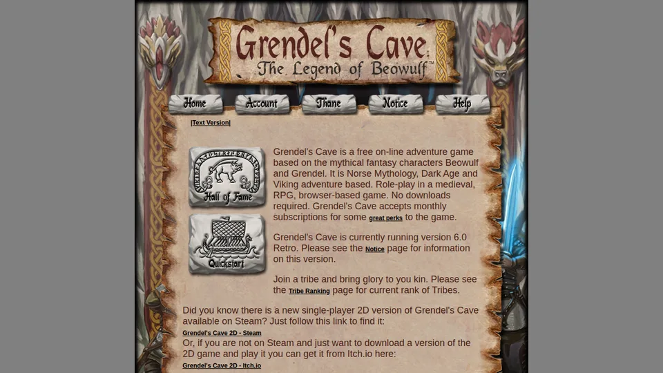 Grendel's Cave home page