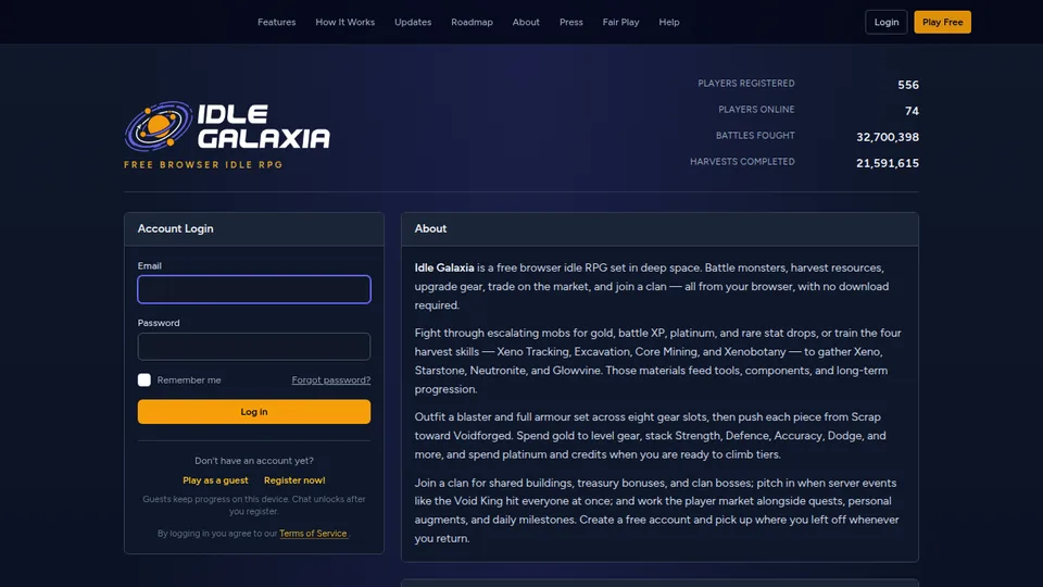 Idle Galaxia home page