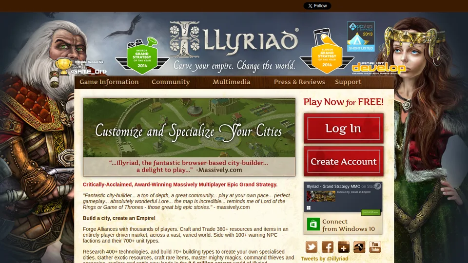 Illyriad home page