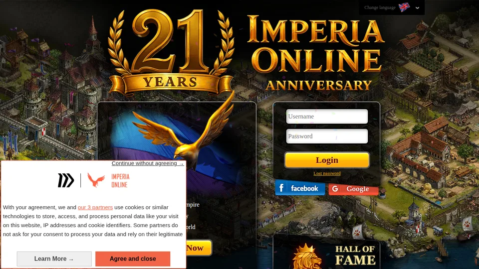 Imperia Online home page
