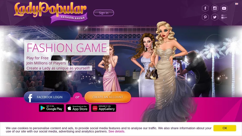 Lady Popular home page
