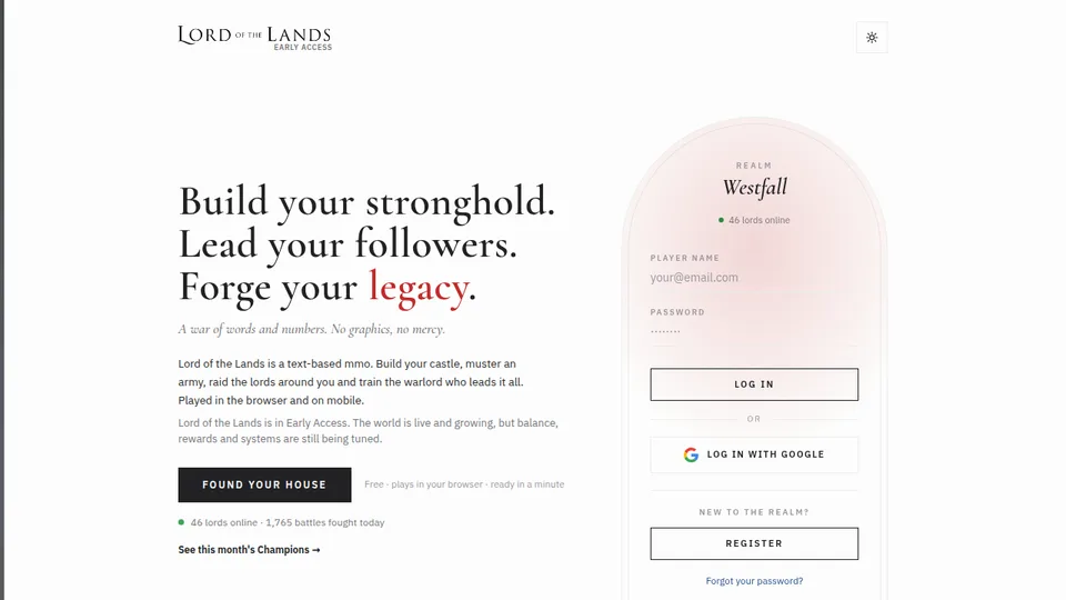 Lord of the Lands home page