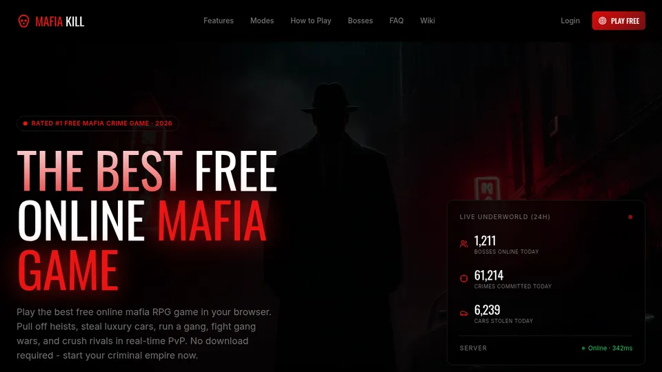 Mafia Kill home page