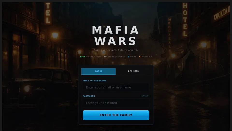 Mafia Wars home page