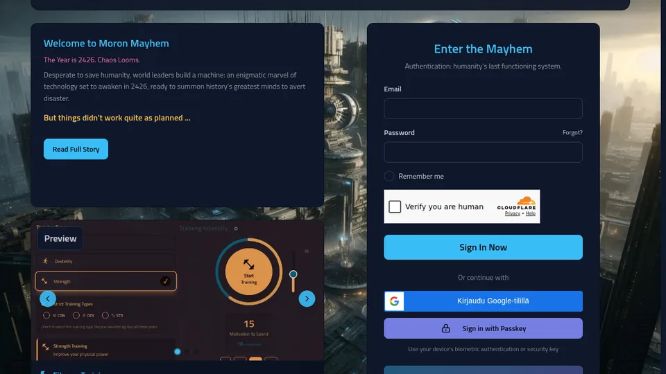 Moron Mayhem home page