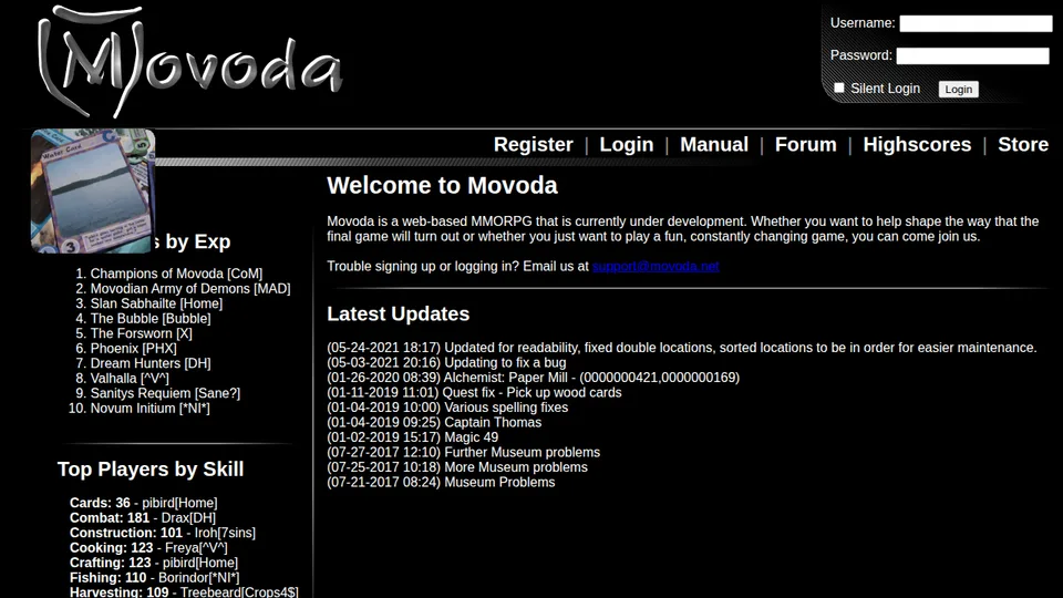 Movoda home page