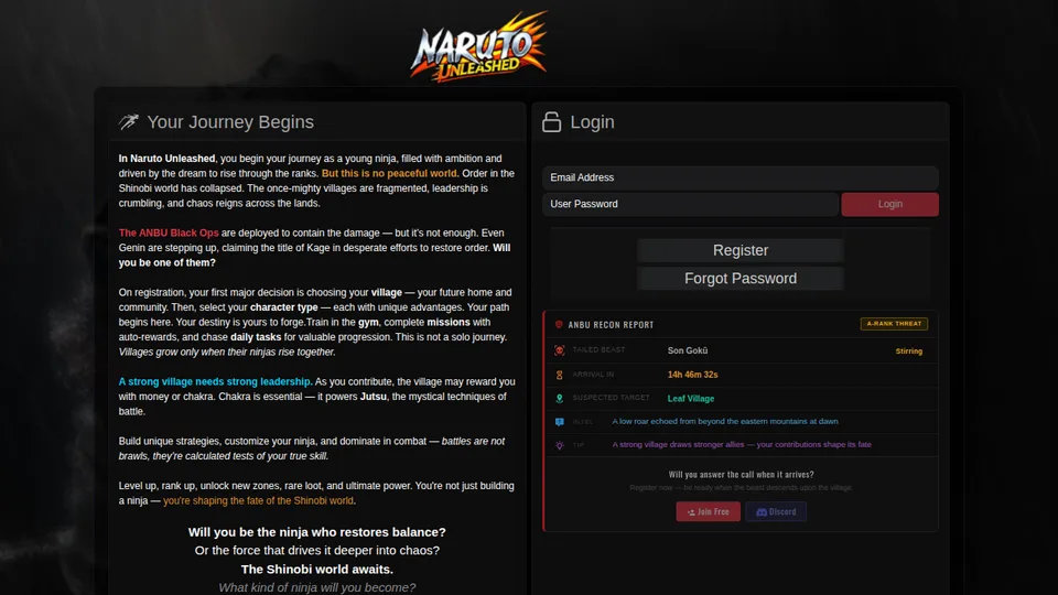 Naruto Unleashed home page