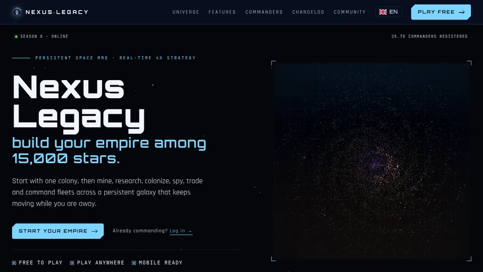 Nexus Legacy home page