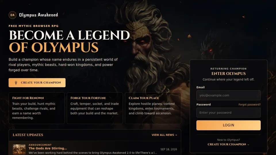 Olympus Awakened home page