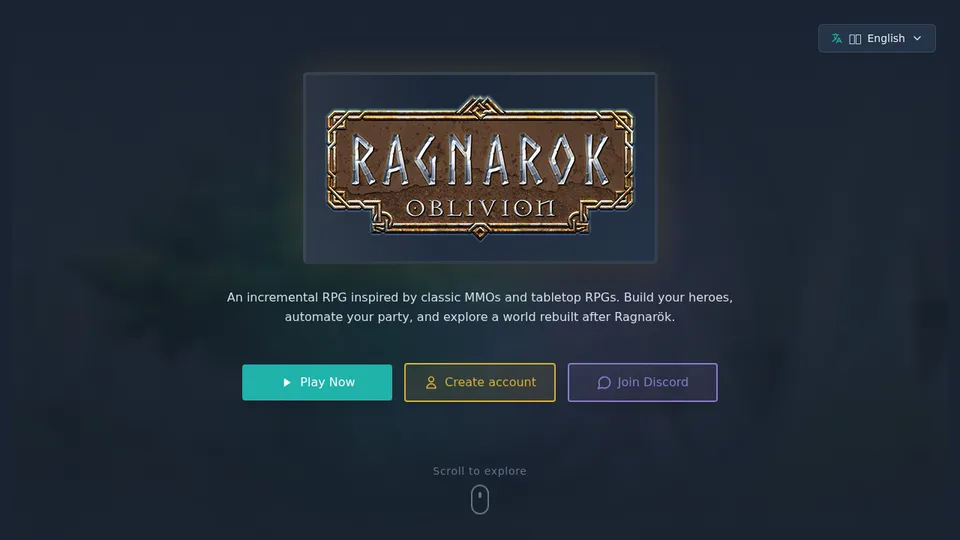 Ragnarok Oblivion Idle home page