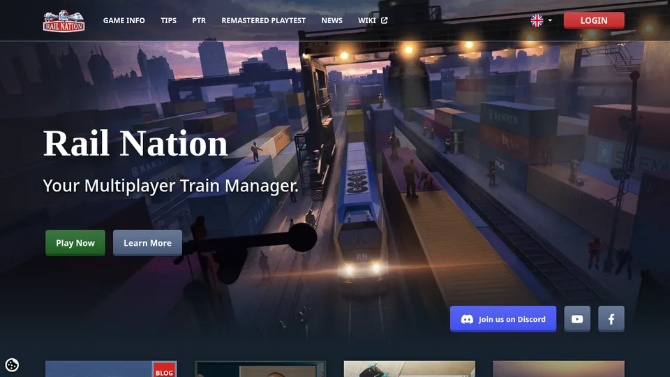Rail Nation home page