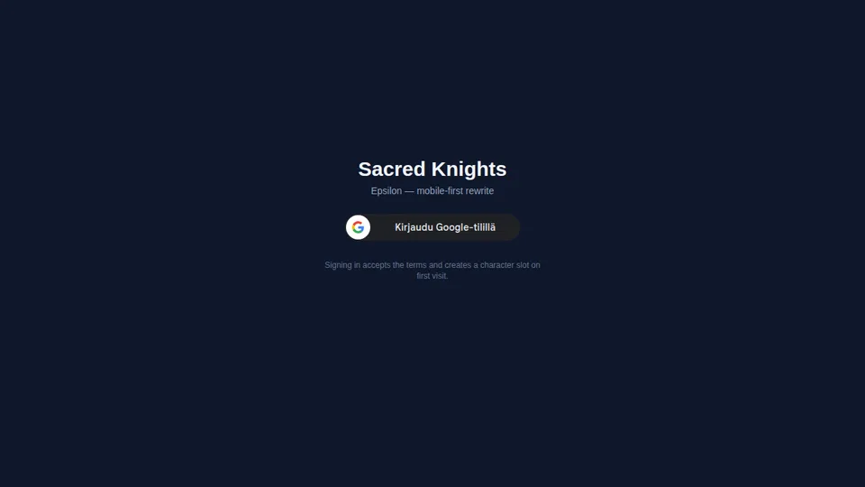 Sacred Knights Epsilon home page