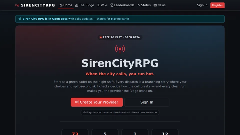 SirenCityRPG home page
