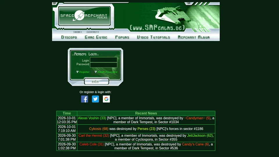 Space Merchant Realms home page
