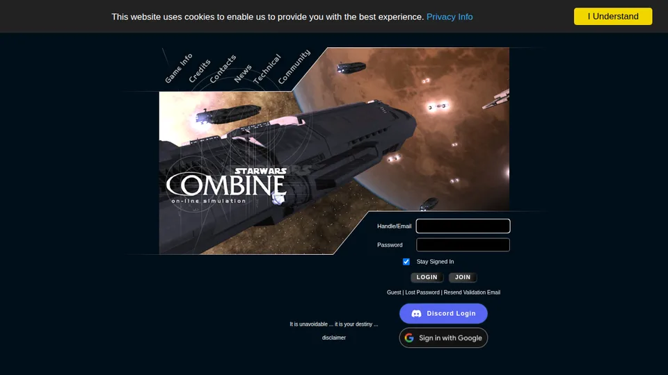 Star Wars Combine home page