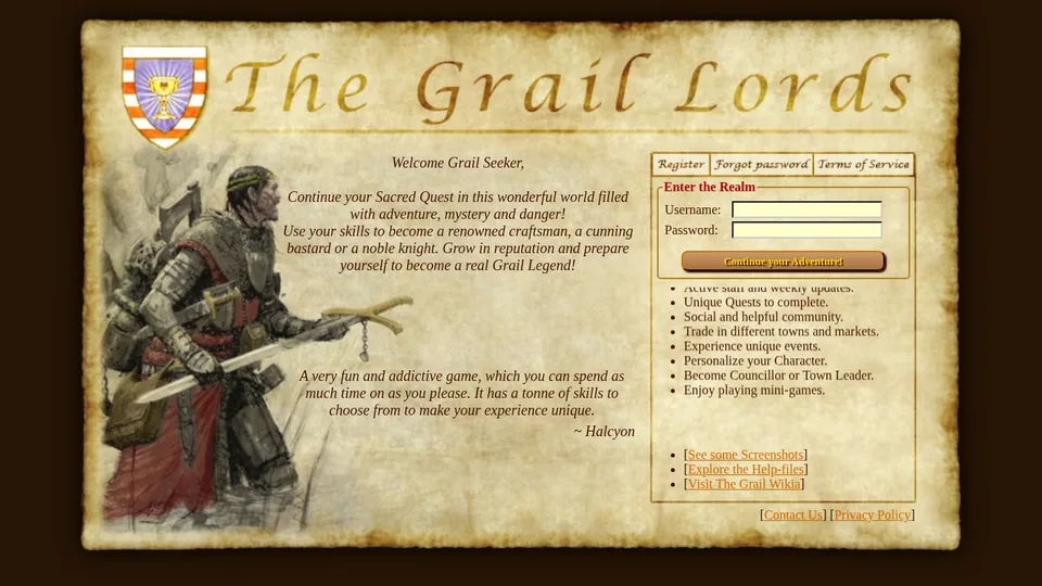 The Grail Lords home page
