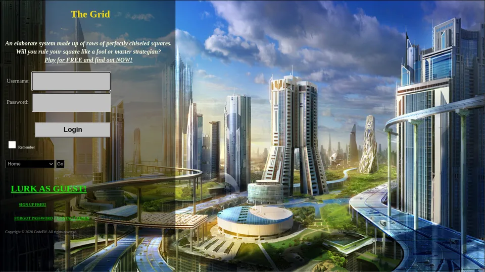 The Grid home page