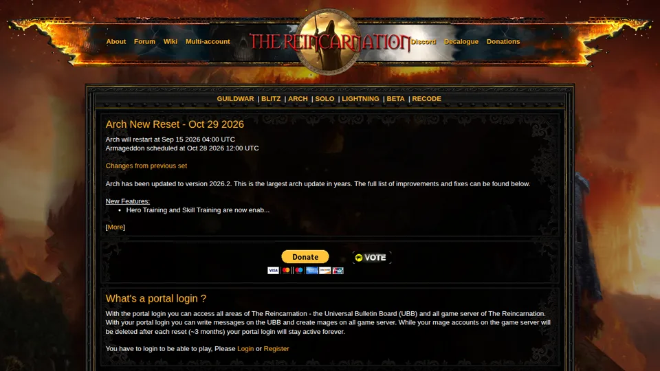 The Reincarnation home page