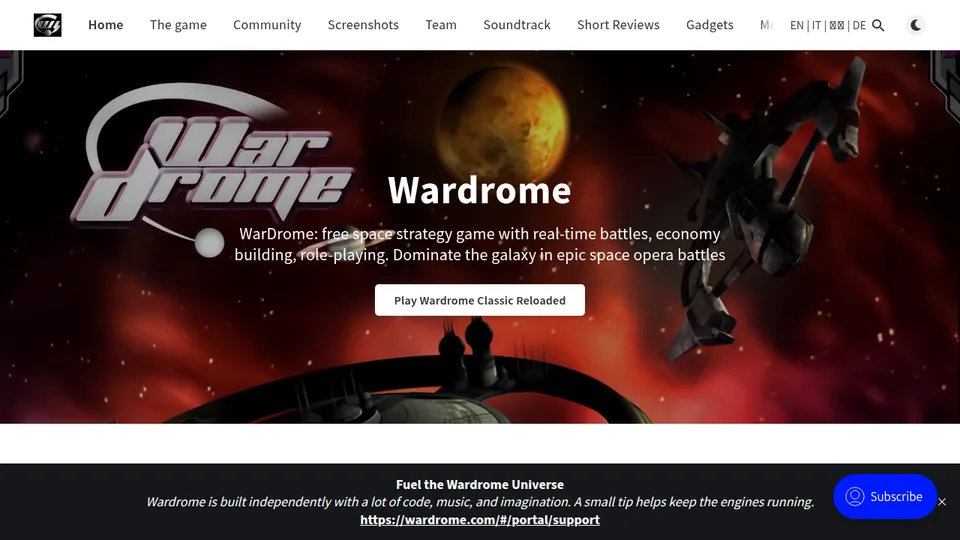 WarDrome home page