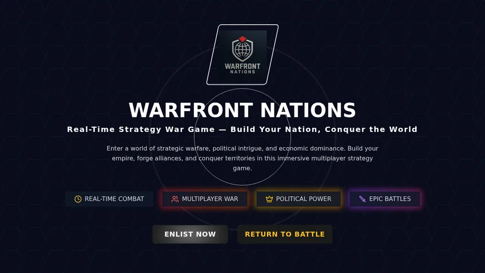Warfront Nations home page