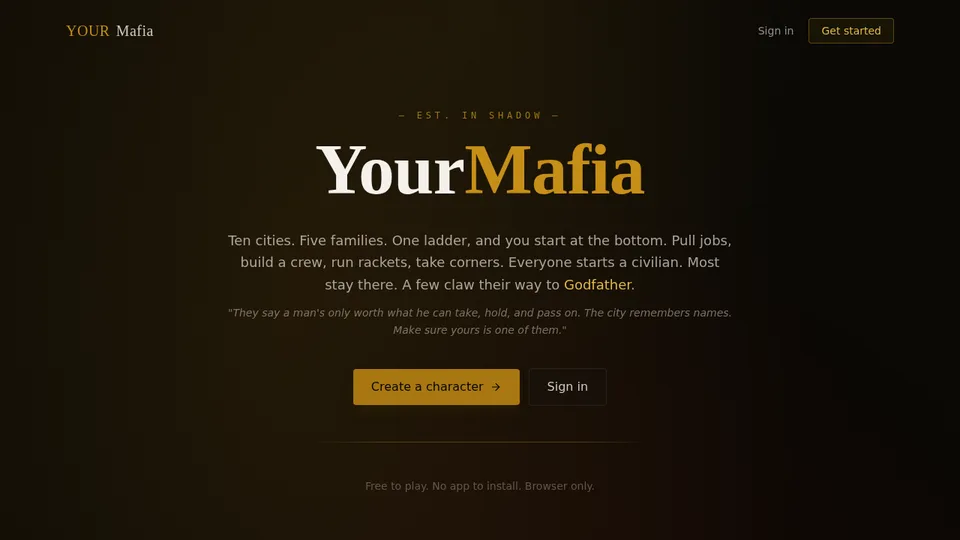 YourMafia home page